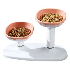레드퍼피 반려동물 밤부 높이조절 식기, 핑크, 1개
