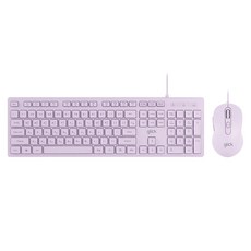 g-clicker OFFICEPRO靜音鍵盤+滑鼠套裝, 紫色, 一般型, GMK-300
