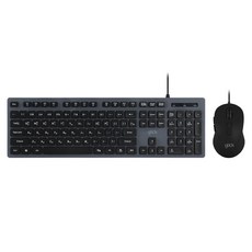 g-clicker OFFICEPRO靜音鍵盤+滑鼠套裝, 深灰色（鍵盤)+黑色（滑鼠), 一般型, GMK-300