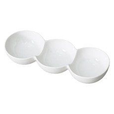아메리칸로드 트리플 도자기 3칸 나눔 소스종지 RK2251, 화이트, 1개