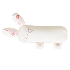 밀로앤개비 유아용 동물 롱 바디필로우 베개커버 + 마이크로 롱 베개솜 세트, 토끼 허그 블라썸 라라
