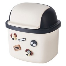 더자카 귀여운 데스크 미니 휴지통, 블랙 블랙