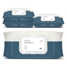 데일리워터 손걸레전용 청소용 물티슈 캡형 80p, 4개