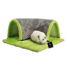 DING DONG PET 小動物用柔軟方形洞穴墊 34*34cm, 綠色, 1個