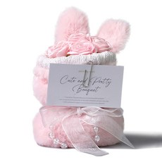 morningscent 조화 토끼장미부케, 핑크, 1개