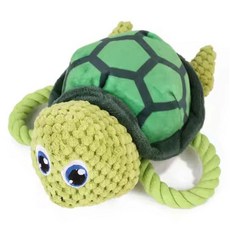 LuckyPetter 狗狗拉扯遊戲嗶嗶聲烏龜玩具, 綠色, 1個