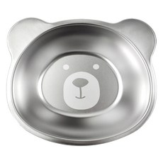 kitchen U 熊熊不鏽鋼304零食碗, 銀, 1個