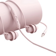 탑피아 간편한 유선 이어폰 업그레이드 3.5mm 2p, 핑크