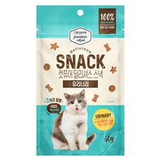 캣퓨어 고양이 딜리셔스 스낵 유리너리, 60g, 1개, 혼합맛(닭고기/참치)