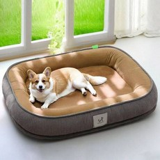 DING DONG PET 寵物深層睡眠橢圓形墊子靠墊, 淺褐色, 1個