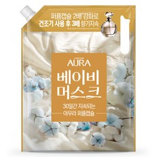 아우라 퍼퓸캡슐 초고농축 섬유유연제 베이비머스크 리필, 1개, 2.3L 1개, 2.3L