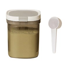 BOACUP 磁吸掀蓋密封組 中 茶色 1.3L, 奶粉罐 + 磁吸湯匙, 1組