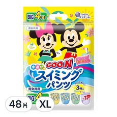 elleair 艾黎艾爾 日本境內版 GOO.N 米奇米妮款 戲水褲/尿布, XL, 48片