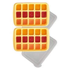 집사람 이유식 15구 큐브 용기, 옐로우, 2개, 230ml