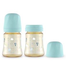 그로미미 유아용 PPSU 젖병 트윈팩, 스카이벌룬 크리미블루, 200ml, 1개