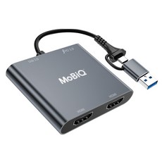 모비큐 C타입 맥북 듀얼 HDMI 4in1 USB 3.0 PD 100W 멀티허브 EM-42HP, 1개 1개