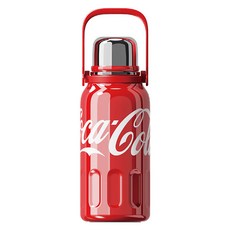 점 코카콜라 트래블 핸들 진공 보틀 + 컵 세트, 레드, 1.2L, 1세트