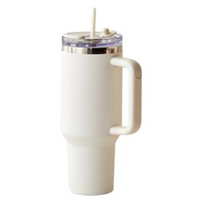 모던하우스 TO GO 대용량 투웨이 리드 텀블러 + 빨대 세트, 1200ml, 크림, 1개