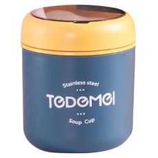 TeDeMeI 特得美 馬卡龍不鏽鋼早餐杯, 日式保溫湯杯, 530ml, 304不鏽鋼材質, 馬卡藍, 1個