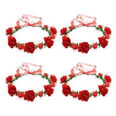 Home Flow花園的精靈拍攝道具花冠 4入, 紅色