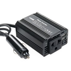 Coms 車用逆變器 150W DC 12V to AC 220V USB 2孔 2.1A 1A 便攜式插座, GF004, 1個