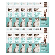 캣퓨어 고양이 소프트 덴탈껌 D&I, 20g, 10개, 혼합맛(생선/닭고기)