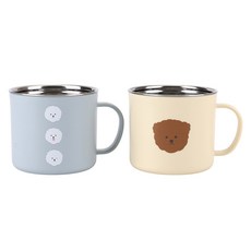 Dailylike 不鏽鋼馬克杯 300ml*2種組, 1組, 02 比熊犬和貴賓犬