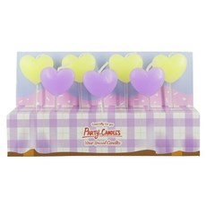 your Candle 2種愛心造型裝飾蠟燭組合, Purple 3個+Lemon 4個, 1組