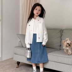 arbe 女童款緞帶刺繡襯衫
