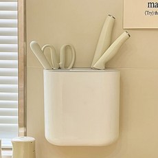 Itesus Home排水黏貼式廚具餐具筒, 白色, 1個