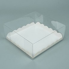 치즈케익 PET 박스 + 속지 세트, 투명(PET 박스), 화이트(속지), 10세트