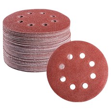 OON 원형 사포 샌딩 페이퍼 8홀 80방 125mm, 50개