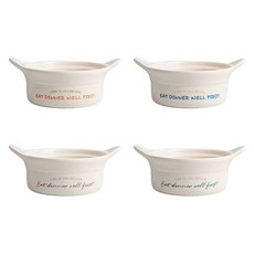 Syracuse CHINA 紐約字母文字雙耳湯碗 16cm*4件組, 1組, 勃根地紅、海軍藍、橘色、藍色