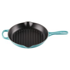 LE CREUSET 電磁爐適用Signature圓形平底鍋烤盤 加勒比藍, 26cm, 1個