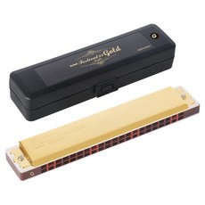 DABell 顫音口琴節21 金色 NO.1003 G調, 金色(蓋子）、淺棕色(機身）、黑色(錶殼）、淺棕色(H型幫助標記）, 1個, 節慶21金NO.1003 G鍵