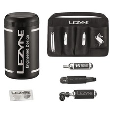 LEZYNE 工具罐組 附收納內襯 + 兩用快塞式CO2 + 鋼瓶 + 挖胎棒 + 補胎片, 自行車維修工具組, 1組, 7.5 x 7.5 x 13.65cm