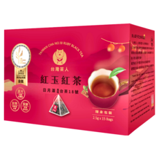 台灣茶人 100%金葉金獎台灣茶 日月潭紅玉紅茶, 1盒, 15包, 2.5g