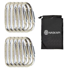 NASKAPI 鋁製登山扣, 銀, 10個