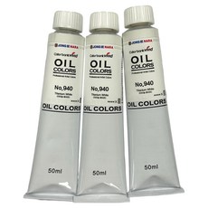 油畫顏料 50ml*3入 鈦白, 50ml, 1 種顏色