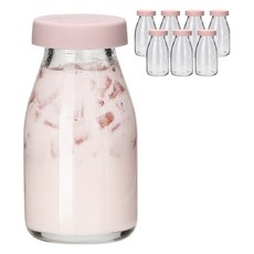 mir Hexa矽膠蓋復古玻璃牛奶瓶 Indi Pink, 8個, 180ml