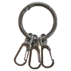 CCHING 青青文具 簡單生活系列 鋅合金三扣環鑰匙圈 CAE-204 鋅合金鑰匙圈(72x40x4mm), 輕巧方便, 堅固耐用, 可掛在包包或零錢袋上, 黑色, 1個