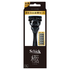 Schick 舒適牌 日本境內版 極 刮鬍刀 + 刀頭 Set, 5刀片, 1支, 1盒