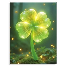 Aurora Decoden Enpick Art帆布型鑲鑽十字繡 40*50cm, 閃亮的四葉草