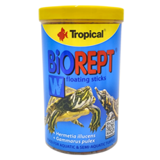 Tropical 新高蛋白烏龜成長飼料 Biorept W, 漂浮飼料, 水龜及兩棲爬蟲適用, 300g, 1罐, 1L