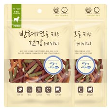 굿데이 반려견을 위한 건강레시피 져키, 혼합맛(연어/야채), 300g, 2개