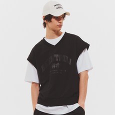 Beentrill V領寬鬆版型棉質背心 BA232VT001