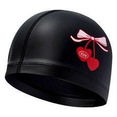랠리 우레탄 코팅 수모 디자인 수영모자 PRUC913, Black, 1개