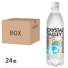 金車 CRYSTAL VALLEY 礦沛 PLUS+纖維氣泡水, 0糖低卡, 含5g膳食纖維, 促進新陳代謝 (24瓶), 585ml