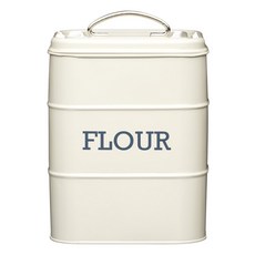 KitchenCraft 復古麵粉密封罐 奶油黃 附蓋防塵 容量3.4L, 280 x 190 x 140mm, 1個