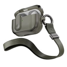 MAGEASY Odyssey 金屬綠抗衝擊磁扣耳機保護殼，附手繩及金屬扣環，適用於Airpods Pro 2/1, SWAPP2ODS-GR, 1個, 金屬綠